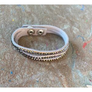 Wrap Bracelet Clip Silver Grey Rhinestone